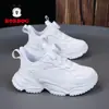 Zapatos Infantiles Bobodou Niños Niñas Negro Botón Giratorio Zapatos Deportivos Primavera y Otoño Nuevos Malla Transpirable Zapatos Infantiles