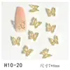 Nova Arte de Unhas Tendência Borboleta Acessórios Dourados Luxo Leve Tridimensional Versátil Laço Metal Folha de Ouro Decoração de Unhas