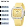 Reloj de Cuarzo Infantil Marca Sanda, Reloj Versátil Simple Transparente con Bloques de Color, Reloj de Pulsera Cuadrado Unisex