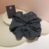 Estilo Japonés y Coreano Simple Malla Puntos Polka Intestino Grueso Anillo para el Cabello Alta Calidad Elegante Suave Retro Titular Flor Grande para el Cabello Tocado para Mujeres