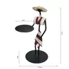 Candelabro de Ferro Vintage Pequeno Ornamento Criativo para Casa Estilo Europeu Romântico Suporte de Vela Adereço Chapéu de Palha Pastoral Decoração de Mesa