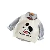 Conjunto de primavera para meninos 2026 novo estilo colete suéter de cachorrinho camisa xadrez calça lanterna conjunto de três peças para meninos