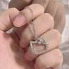 Collar de plata con forma de gatito para mujer, cadena de clavícula con forma de gato, elegante colgante de moda para novia, regalo de San Valentín
