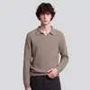 APO Ropa de Hombre Transfronteriza Calibre 12 Estilo Old Money Textura de Punto Prendas de Punto para Hombre Holgado Suéter POLO Manga Larga