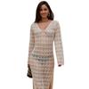 Vestido Longo de Verão Europeu e Americano Transfronteiriço da Amazon Sexy Vazado Transparente Fenda Alta Cadarço Costas Abertas Vestido Feminino