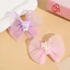 Material de Pasador de Dibujos Animados con Lazo de Pedrería Materiales para Accesorios del Cabello Joyería Infantil Piezas de Accesorios para el Cabello de Niña con Lazo