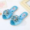 Pantuflas de Princesa Elsa para Niñas 2026 Lindo Moño Lentejuelas Suela Suave Sandalias Infantiles Zapatos de Presentación para Estudiantes de Primaria y Secundaria