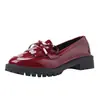 Mocasines de mujer de talla grande transfronterizos europeos y americanos, nuevos zapatos Mary Jane con lazo de charol otoño 2026, zapatos casuales al por mayor
