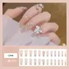 Parches de uñas ponibles con un toque de alta gama, populares en línea, en un estilo puro y deseable, dulces con pedrería en forma de corazón y cadenas, pegatinas para uñas postizas