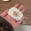 Pasador de cereza tejido a mano de lana personalizado, clip lateral de flor coreana tejido a mano, joyería para mujer, accesorios para el cabello, venta al por mayor, envío gratis