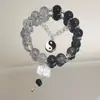 Pulseira de Cadeado da Paz Retro Estilo Chinês em Estoque para Mulheres, Pulseira Doce de Contas Estilo Ins, Joia para Estudantes, Pulseira de Amizade para Amigas