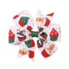 Venta Caliente Transfronteriza Amazon Copo de Nieve de Navidad Alce Rojo y Verde Accesorios para el Cabello de Niños Adorno para la Cabeza Retro Pasador de Cola de Golondrina