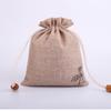 Suministro Directo del Fabricante Bolsa de Yute con Cordón Wenwan Cuentas Budistas Pulsera Bolsa de Embalaje de Joyería Bolsa de Yute de Loto Puede Personalizar LOGO