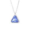 Collar y pendientes triangulares de moda personalizados y modernos, joyería de acero de titanio y cristal de color, conjunto sencillo para mujer