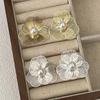 Pendientes de metal con forma de flor de viento y perla, con personalidad y temperamento a la moda, que combinan con todo, elegantes y dulces, con un ambiente de alta calidad.