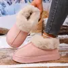 Pantuflas de Gamuza y Algodón Todo Incluido Transfronterizas para el Hogar, Engrosadas y Cálidas, Zapatos de Maternidad de Talón Cerrado, Botas de Nieve Antideslizantes de Eva