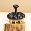 Peine de Masaje con Forma de Calabaza, Peine de Masaje Casero de Sándalo, Peine de Madera para Alisar el Cabello, Peine de Masaje de Cuerno de Cabra para Meridianos de la Cabeza y Puntos de Acupuntura