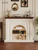 Gabinete Decorativo de Lareira Estilo Francês para Sala de Estar, Fogo de Chama, Gabinete de Entrada Estilo Vintage, Prateleira de Armazenamento Estilo Americano Virada para Metabo