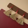 Decoración colgante de puerta para inauguración de casa, plántula de sorgo, escoba pequeña, mesita de noche para bebé, durmiendo, escoba mini hecha a mano, carácter de la suerte, regalo