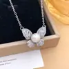 Colar Novo Transfronteiriço Borboleta Zircônia Acessórios para Mulheres Exquisitos Versáteis de Alta Qualidade Pequeno Fresco Versátil Acessórios de Aço Titânio