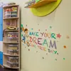 Br4033E "Que Tus Sueños Se Hagan Realidad" Bicicleta Infantil Globo Graffiti Pegatina de Pared Autoadhesiva Pegatina de Decoración para el Hogar