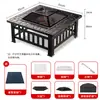 Conjunto Completo de Fogareiro para Chá, Churrasqueira, Churrasqueira de Pátio Exterior, Mesa Aquecida, Grelha de Churrasco, Churrasqueira Exterior