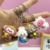 Llavero colgante de oso de dibujos animados creativos con forma de trasero, lindo conejo de PVC, cerdo, mono, personalidad, adornos para bolsa de pareja