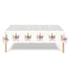 Novos Artigos de Decoração para Festa de Aniversário de Unicórnio Rosa e Roxo Bandeira Toalha de Mesa Utensílios de Mesa Copo de Papel Prato de Papel Conjunto
