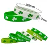 Pulseira Popular Transfronteiriça Trevo da Sorte Pulseira de Silicone St Irlandês. Pulseira do Dia de São Patrício Comemoração de Feriado