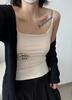 Nuevo Camisole de Lija de Principios de Otoño para Mujer con Almohadillas en el Pecho, Pieza Única Ajustada, Adelgazante, Ropa Interior y Exterior, Top Básico