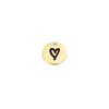 Gran oferta de accesorios de etiqueta pequeña con espejo de acero inoxidable, letras láser con forma de corazón, accesorios de joyería con logotipo