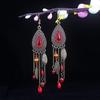 Aretes Turquesa Bohemios Europeos y Americanos Retro Búho Geométricos Atrapasueños Pluma Borla Aretes Mujeres