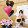 Globos de Feliz Cumpleaños para Celebridades de Internet, Decoraciones de Atmósfera de Alta Gama, Globos de Corazón Rosa Negro para Arreglos de Fiesta
