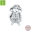 Prata ziyun bonito ovelha pequena diy pulseira contas animal bonito 925 contas de prata acessórios em estoque bsc187