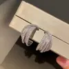 Vendas Diretas da Cao Shi do Fabricante: Brincos com Design de Linha Camada Cruzada, Brincos da Moda e Únicos Estilo Celebridade da Internet