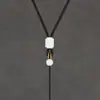 Cordão de Pingente Trançado Artesanal de Jade Natural Fivela de Segurança Cordão de Colar com Pingente de Jade Cordão para Acessórios Pingente com Cordão