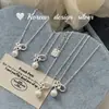 Joyería de Diseño Nicho Dongdaemun Coreano Plata de Ley S925 Collar de Perlas con Nudo de Cuerda Simple y de Alta Gama Versátil para Mujeres