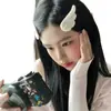 Presilha de cabelo fofa com asas de anjo brancas, presilha de cabelo 2D fofa estilo japonês para meninas, acessório de cabelo subcultural requintado e simples