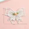 Nuevo Encaje Perla Lazo Malla Inferior Tela Rosa Parche DIY Zapatos y Sombreros Hechos a Mano Ropa Accesorios Decorativos