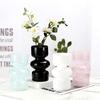 Vaso de Vidro Europeu de Luxo Leve Porcelana Preta e Porcelana Branca Fabricante Atacado Dropshipping Hidropônico Cultivo em Água Flor Seca Arranjo de Flores Decoração