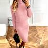 2026 Amazon Wish Ropa de Mujer Nueva Otoño e Invierno Europea y Americana Suéter de Punto de Cuello Alto Color Sólido Traje Falda
