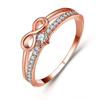 Pulsera estilo agete Cao Shi japonesa para mujer, anillo de compromiso de boda bañado en oro rosa digital 8-palabras ilimitado