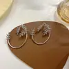 Nuevos Pendientes de Cristal Gota de Agua de Color Retro Europeo y Americano, Pendientes Brillantes y Versátiles para Mujer, Pendientes Populares de Lujo Ligero al Por Mayor