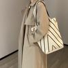 Bolso de hombro de punto ondulado con diseño de nicho para mujer, bolso de compras callejero de gran capacidad, bolso de viaje tipo cubo