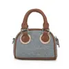 Mini Bolso de Bowling de Mezclilla 2026 Primavera/Verano Nuevo Bloqueo de Color Nicho Simple para Viajar al Trabajo Hombro Cruzado Bolso para Niños de Moda