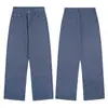 Ropa Muxi Estilo High Street Americano Retro Moderno Versátil Básico Pantalones de Pierna Ancha de Algodón Puro Jeans Rectos Holgados