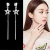 Plata de imitación moda Joyería del Joker Japonés y Coreano colgantes traseros pendientes de doble propósito estrella de cinco puntas borla pendientes femeninos venta al por mayor