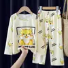 Pijamas Infantiles, Conjuntos Finos de Manga Larga para Niñas, Ropa de Casa Transpirable para Niños de Tallas Mediana y Grande para Primavera y Otoño, Tendencia al por Mayor Transfronteriza