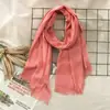 Novo Lenço Artístico Outono e Inverno 2024 Feminino de Algodão e Linho Japonês e Coreano Cor Lisa Novo Produto Atacado Lenço de Linho Duas Cores
