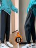 Pantalones deportivos para mujer, otoño e invierno, holgados, adelgazantes, con forro polar grueso, nuevos pantalones casuales de canalé de color sólido de talla grande